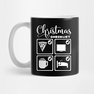 Christmas Holiday Checklist Funny Eat Movie Sleep Mug